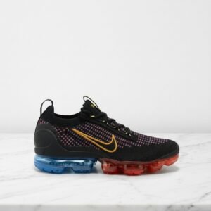 Buty Nike Air VaporMax 2021 Flyknit na co dzień, wygodna amortyzacja, czarne z kolorowymi akcentami, unisex DV2118-001