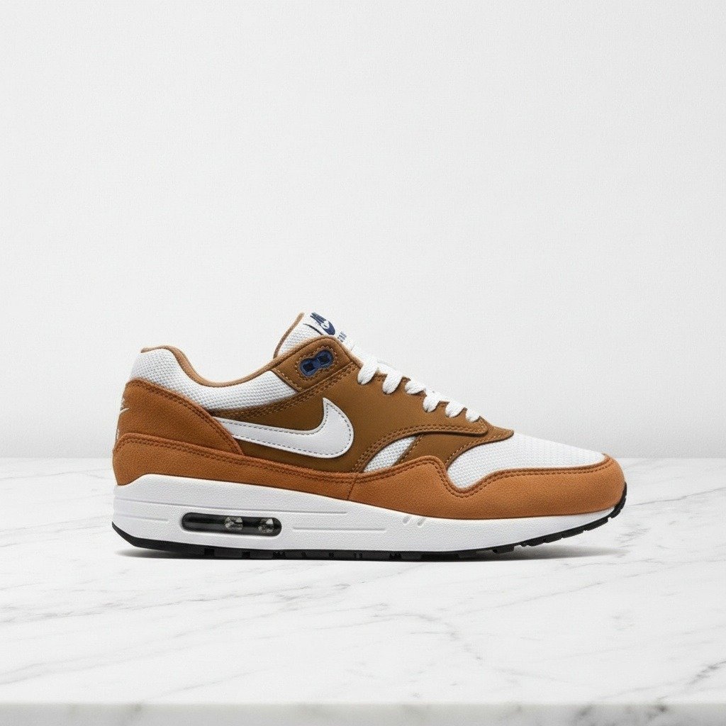 Buty damskie Nike Air Max 1 Premium Retro OG Curry, wygodne na co dzień, beżowo-białe z zamszu, poduszka Max Air, 908366-700