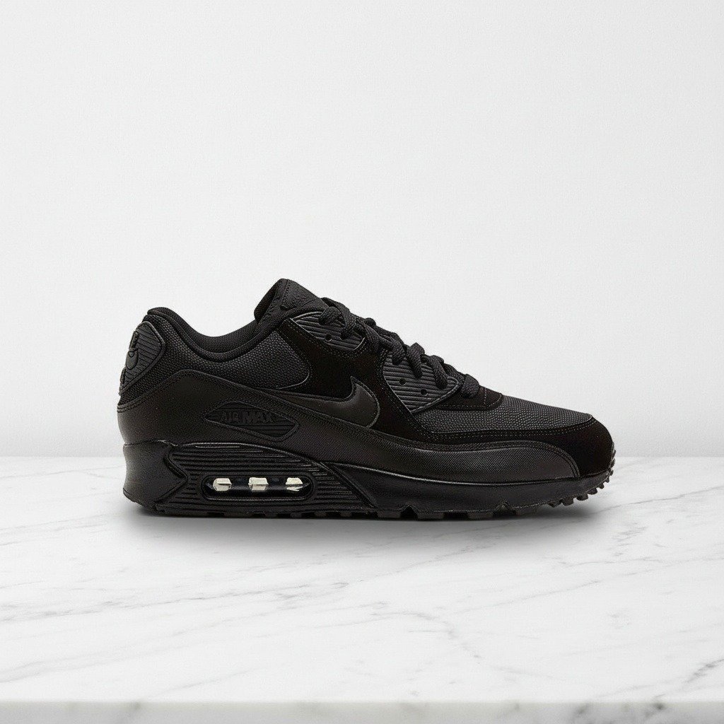 Nike Air Max 90 Essential All Black, wygodne sneakersy na co dzień dla niego i dla niej, czarne, 537384-090