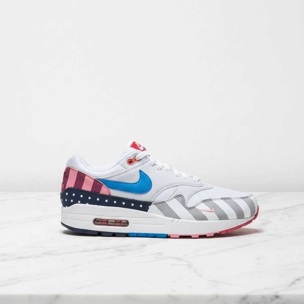 Buty Nike Air Max 1 Parra na codzień, unisex, wygodna poduszka Max Air, biały i wielokolorowy, pasują do wielu stylizacji AT3057-100