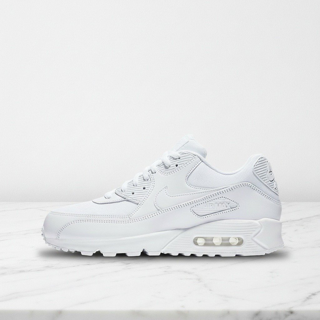 Buty Nike Air Max 90 Triple White, białe sneakersy unisex na co dzień, wygodna amortyzacja Max Air, pasują do wielu stylizacji, 537384-111
