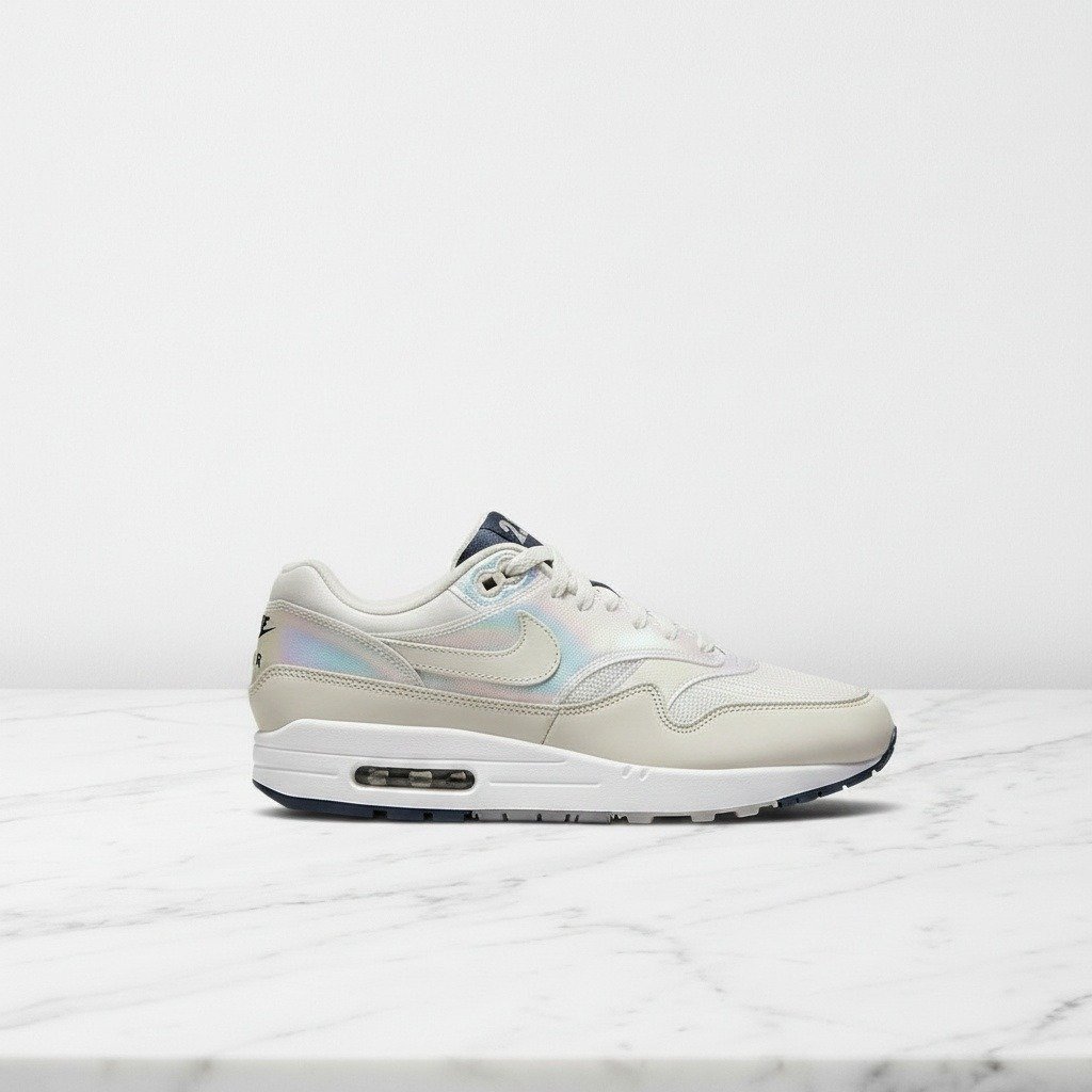 Buty Nike Air Max 1 La Ville Lumiere na co dzień, unisex, biało-srebrne, lekkie i wygodne, oddychająca siatka, DQ9326-100