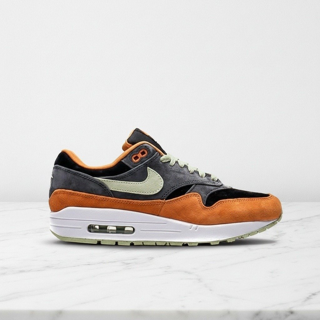 Buty Nike Air Max 1 PRM Ugly Duckling Honeydew, wygodne sneakersy unisex na co dzień, zamsz i nubuk, haftowana kaczka na pięcie, DZ0482-001