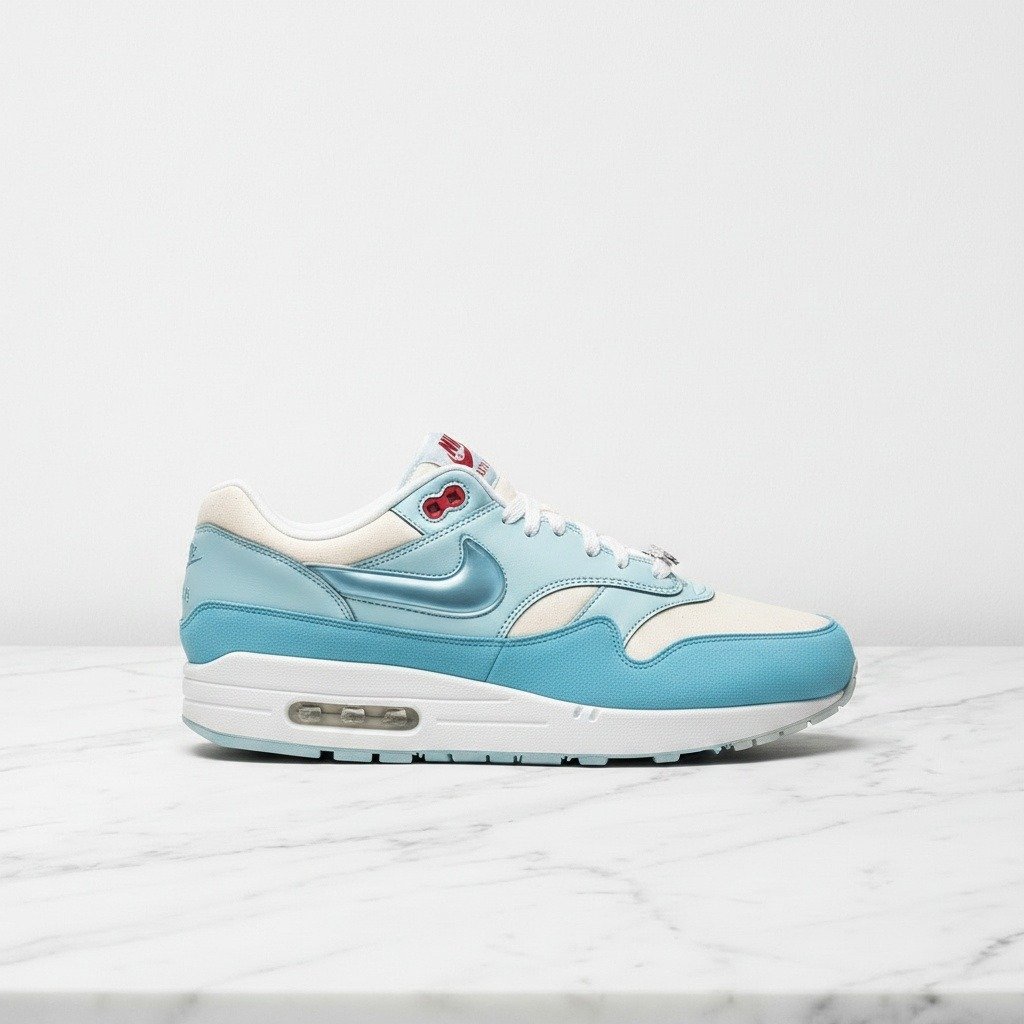 Nike Air Max 1 Puerto Rico Blue Gale, codzienne buty na każdą stylizację, unisex, błękit z bielą FD6955-400