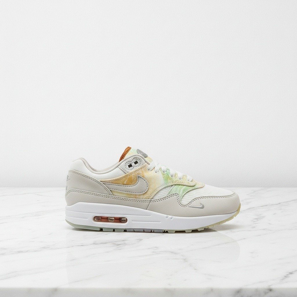 Nike Air Max 1 87 White Phantom Mint Foam, damskie sneakersy na co dzień, wygodna siatkowa cholewka, FJ7734-101