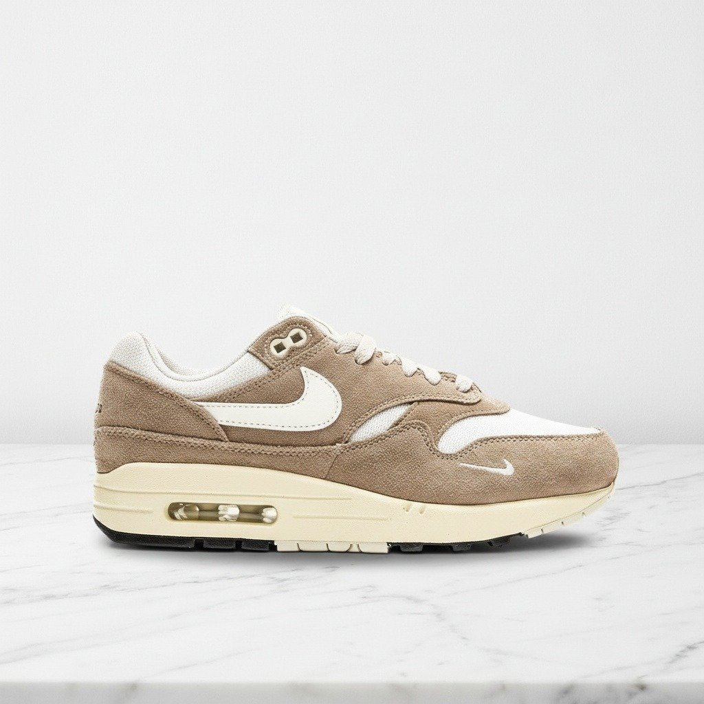 Nike Air Max 1 87 SE Hangul Day, wygodne sneakersy unisex na co dzień, beżowo kremowe, zamsz i siatka, amortyzacja Max Air FQ8150-133