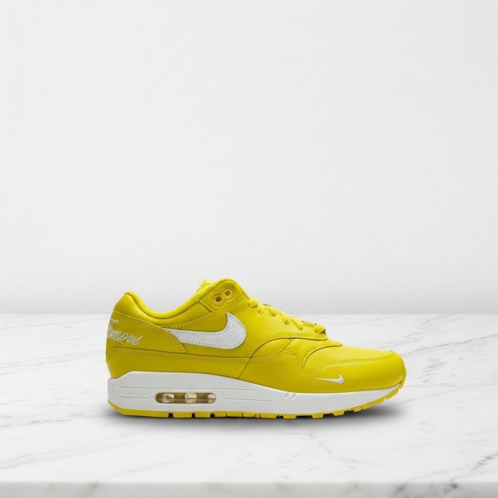 Buty Nike Air Max 1 87 SP Supreme Speed Yellow na co dzień, skórzane, unisex, żółte z bielą HF8813-700