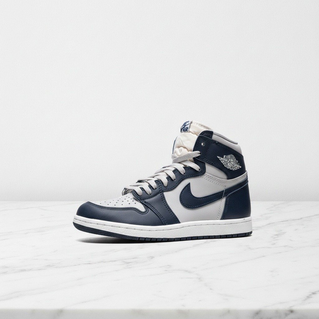 Buty Air Jordan 1 High 85 Georgetown na co dzień, unisex, wygodne, skórzane, granatowo-szare BQ4422-400
