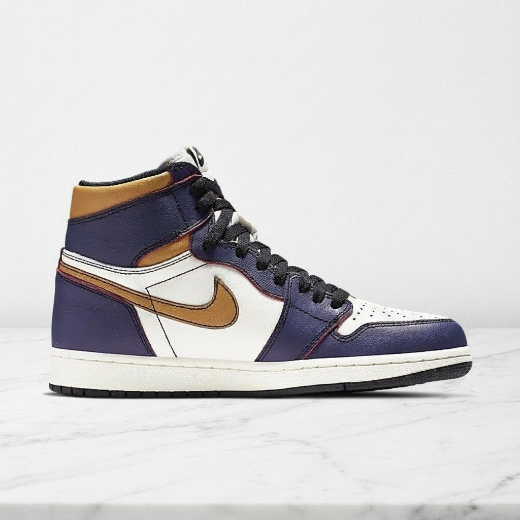 Buty Air Jordan 1 High OG Defiant SB LA to Chicago na co dzień, fioletowo-białe, skórzane, unisex CD6578-507