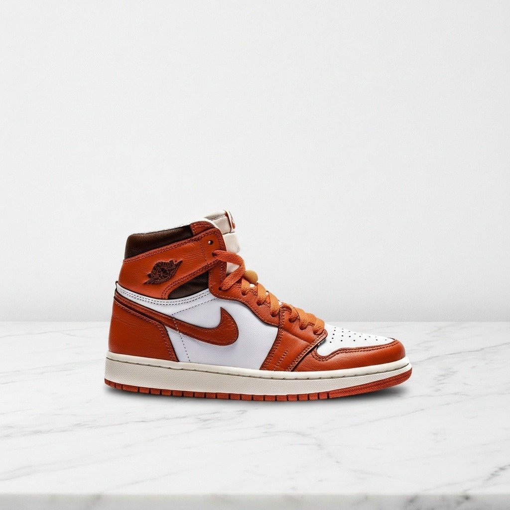 Buty Air Jordan 1 High OG Starfish, pomarańczowo-białe, wygodne na co dzień, skórzana cholewka, unisex DO9369-101