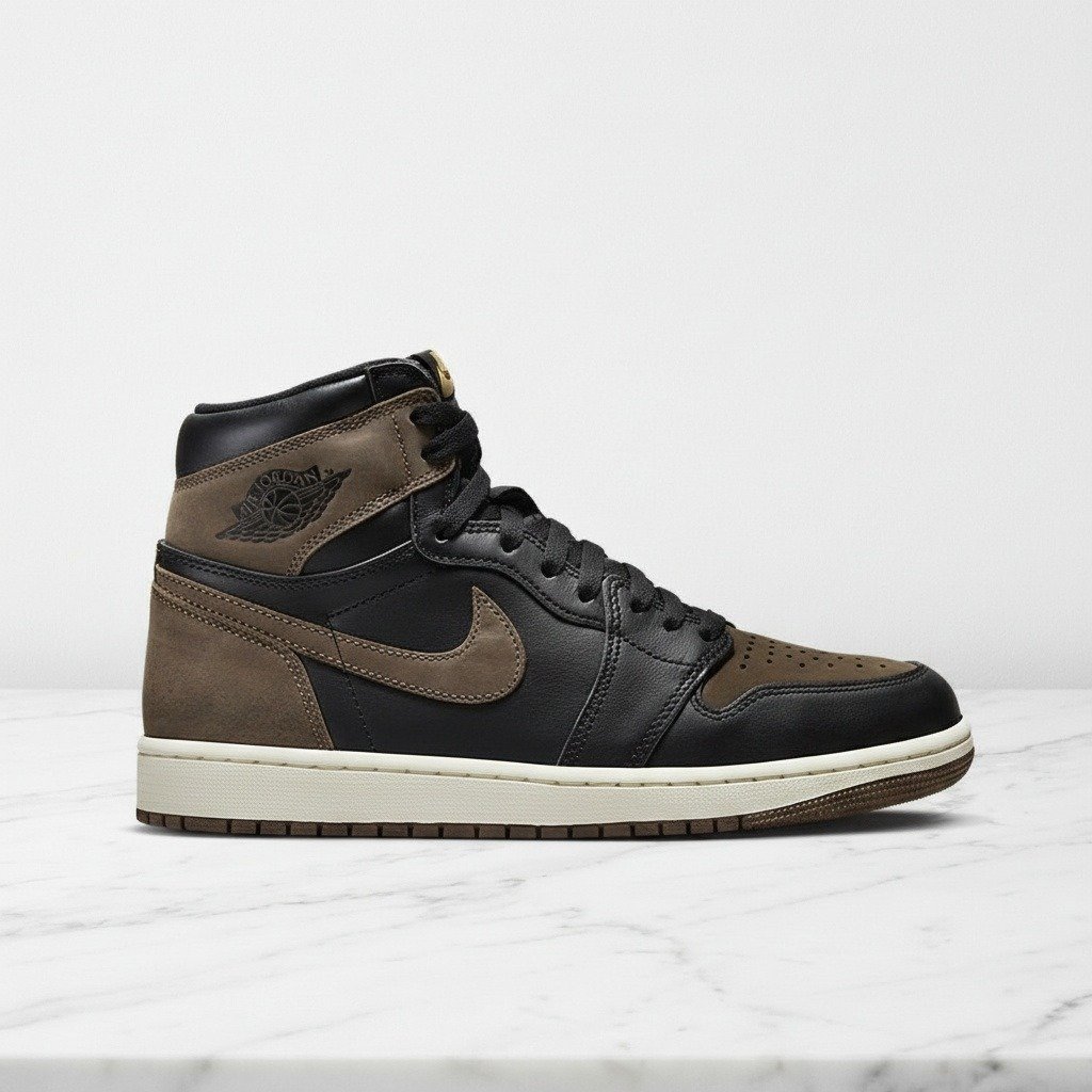 Buty Air Jordan 1 High OG Palomino na co dzień, czarno brązowe, unisex, wygodna amortyzacja Nike Air, DZ5485-020