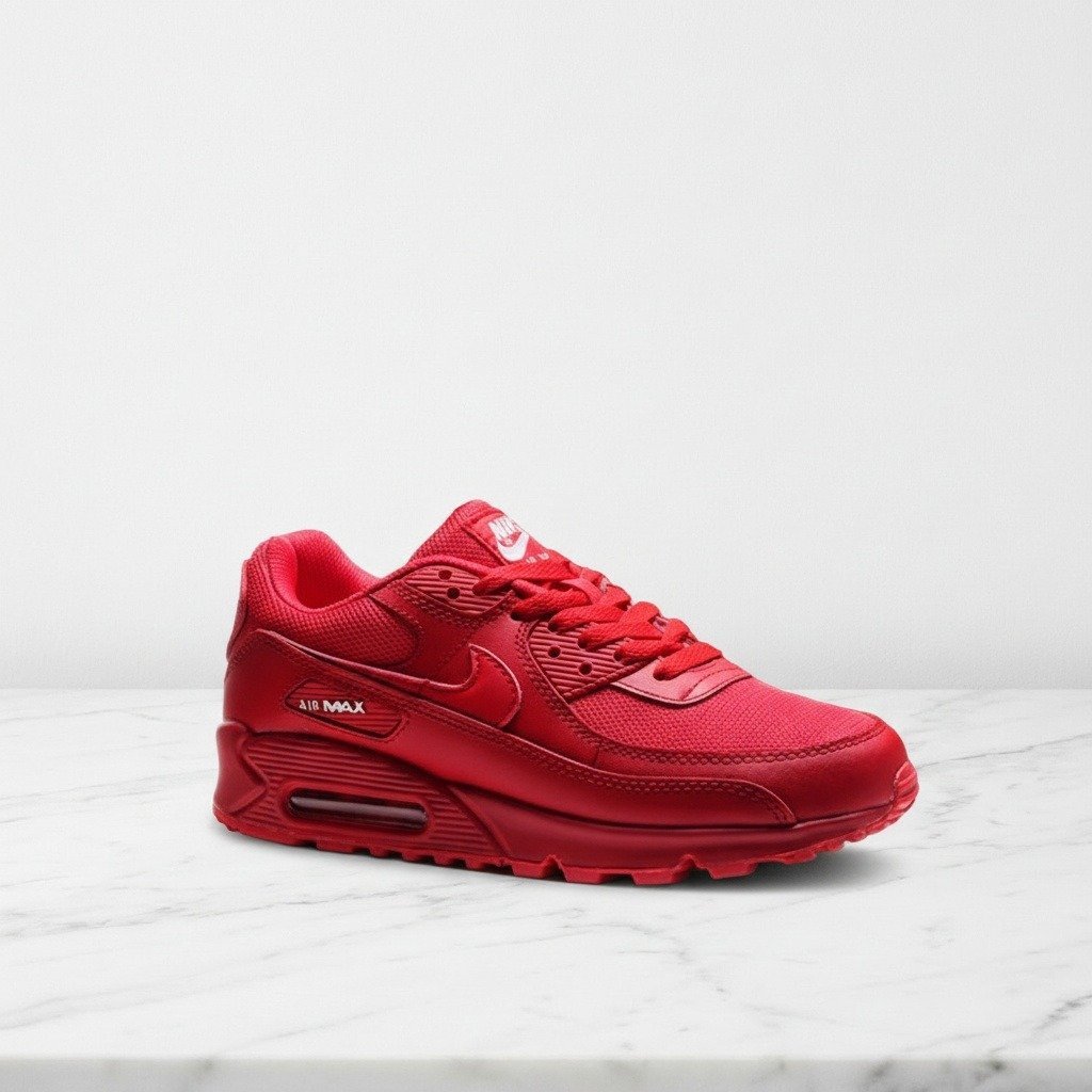 Buty Nike Air Max 90 University Red na co dzień, unisex, czerwone sneakersy, wygodne, skóra i tekstyl AJ1285-602