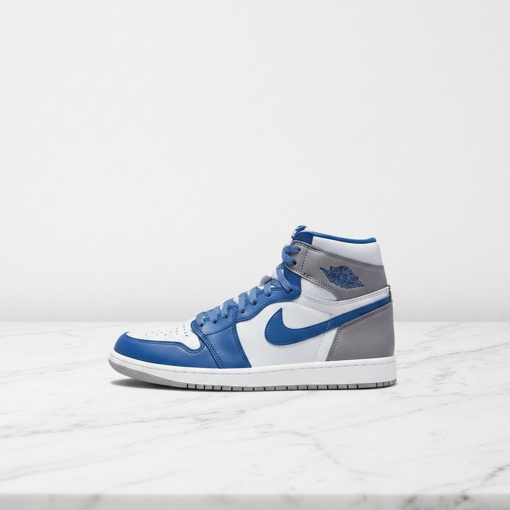 Buty Air Jordan 1 High OG True Blue na co dzień, unisex, skórzano-zamszowe, wygodny kołnierz, DZ5485-410