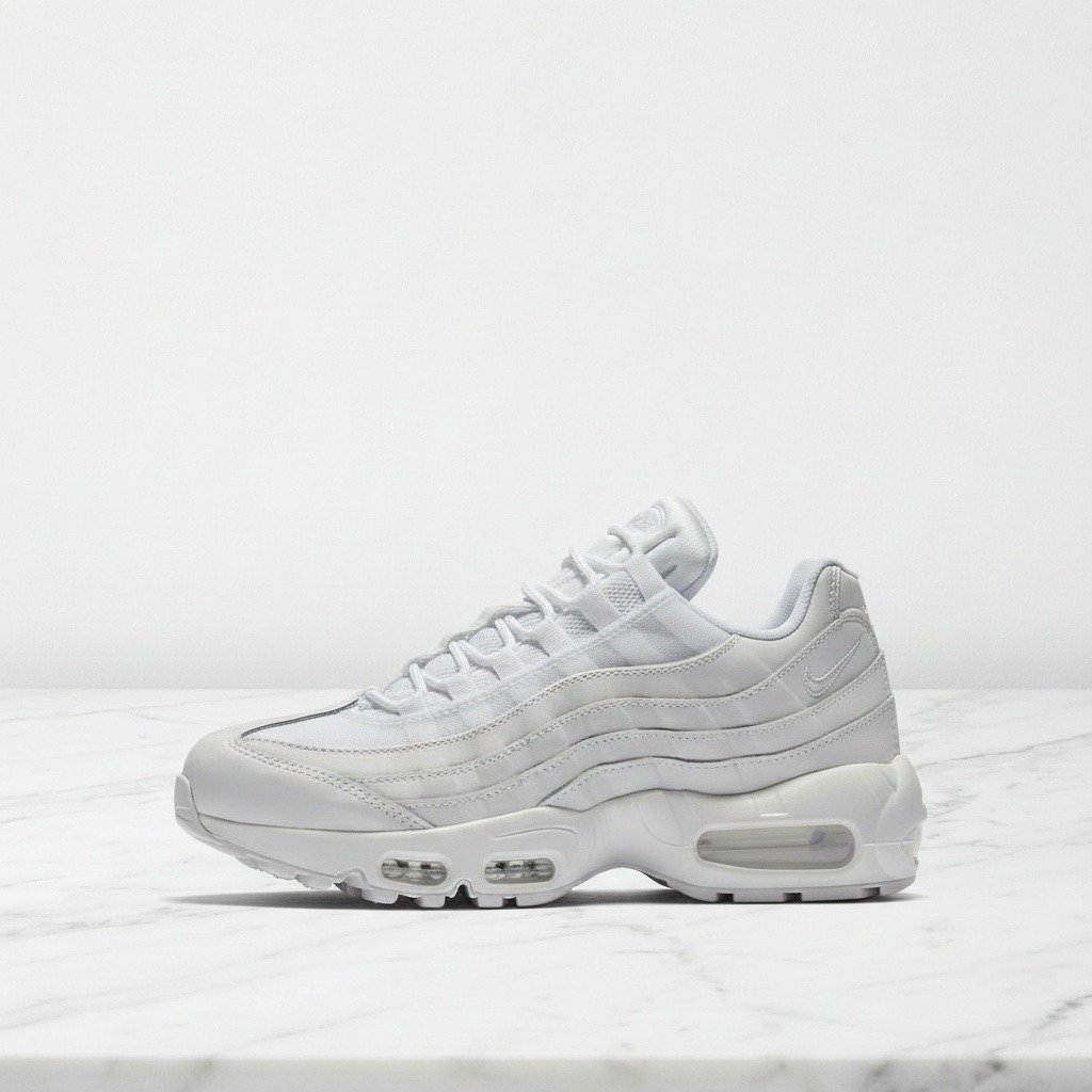 Buty Nike Air Max 95 Triple White na co dzień, biel pasująca do każdej stylizacji, wygodna amortyzacja Max Air, unisex 307960-108