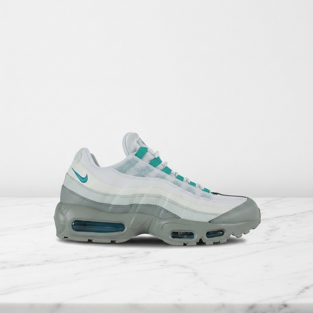 Nike Air Max 95 Essential dla niego, wygodne sneakersy męskie, biało-szare, na co dzień, siateczka i zamsz, 749766-032