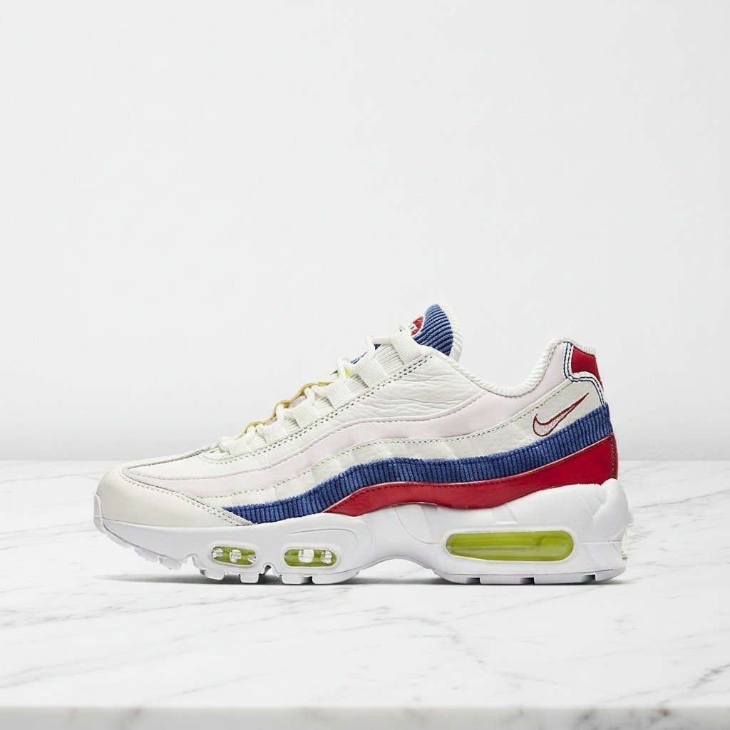 Nike Air Max 95 SE Panache na co dzień, wygodne sneakersy unisex, biel i błękit, oddychająca siatka, Max Air AQ4138-101