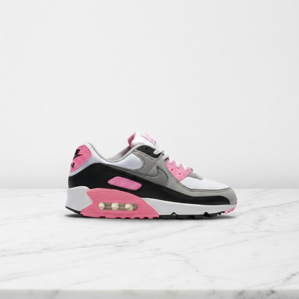 Buty damskie Nike Air Max 90 Recraft Rose, wygodne na co dzień, biało-różowe sneakersy z amortyzacją pięty, CD0490-102