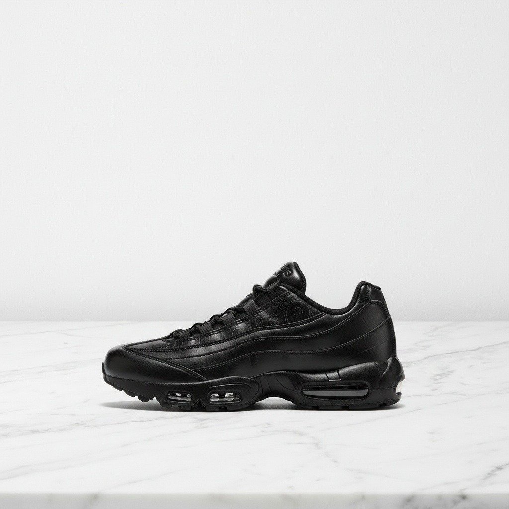 Nike Air Max 95 Lux dla niego, wygodne sneakersy na co dzień, czarne, skóra i syntetyk, męskie CI0999-001