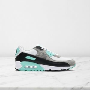 Buty na co dzień Nike Air Max 90 Hyper Turquoise, wygodne sneakersy unisex, turkusowo szaro czarne, skóra i tkanina, CD0490-104