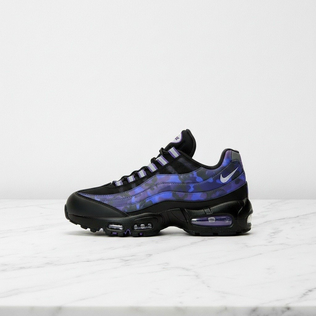Buty Nike Air Max 95 Court Purple Wild Grape dla niego, wygodne sneakersy męskie na co dzień, widoczna poduszka Air, HQ1973-500