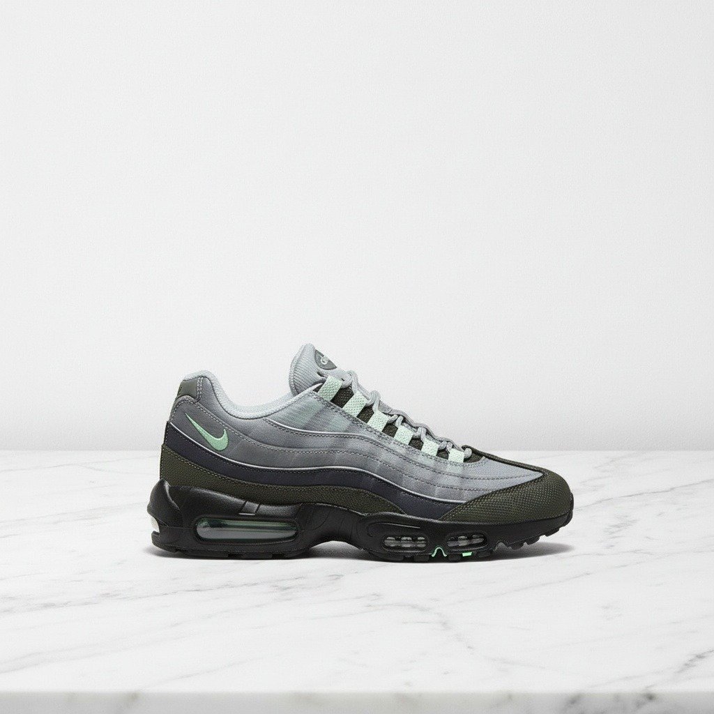 Nike Air Max 95 Big Bubble Tech, buty męskie na co dzień, szaro khaki, wygodna amortyzacja Max Air, lekka konstrukcja IH7853-200