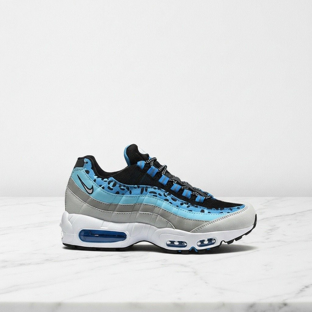 Buty Nike Air Max 95 Yardrunners Spelman dla niego, wygodne na co dzień, błękitno-czarne, męskie sneakersy II7275-001