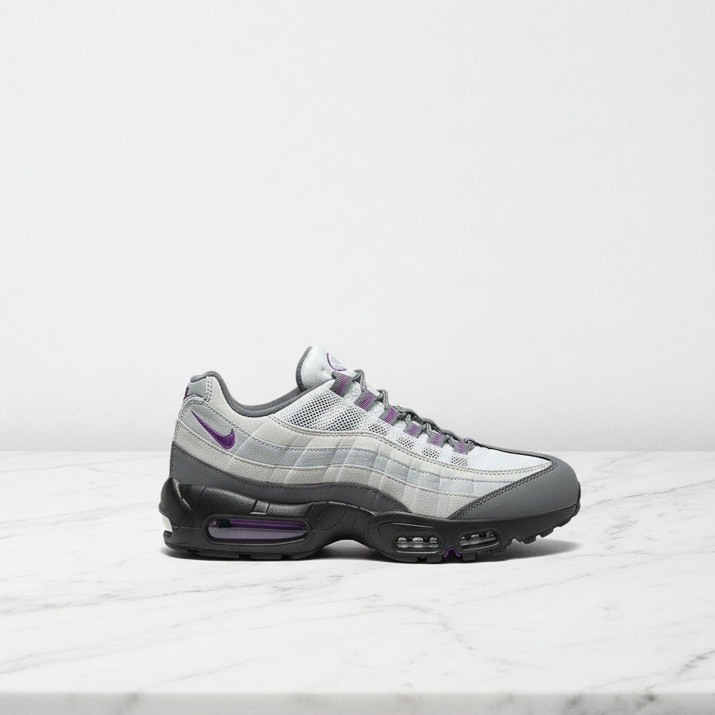 Buty Nike Air Max 95 Big Bubble dla niego, szaro fioletowe, wygodna amortyzacja Max Air na co dzień, IR1994-065