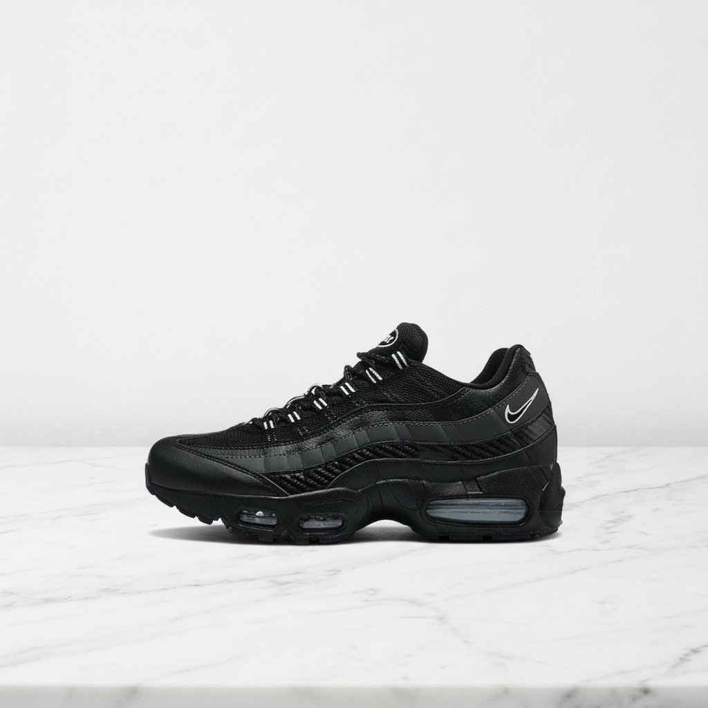 Nike Air Max 95 Big Bubble, wygodne buty na co dzień do dżinsów, czarno srebrne, męskie IR1474-010