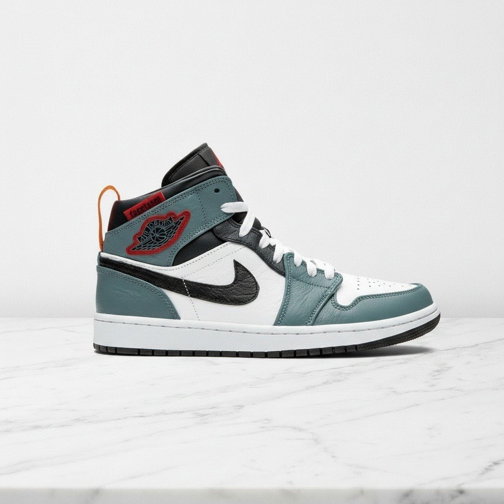 Buty sneakersy Air Jordan 1 Mid Facetasm Fearless, unisex, wygodna skóra, na co dzień, niebiesko-białe CU2802-100