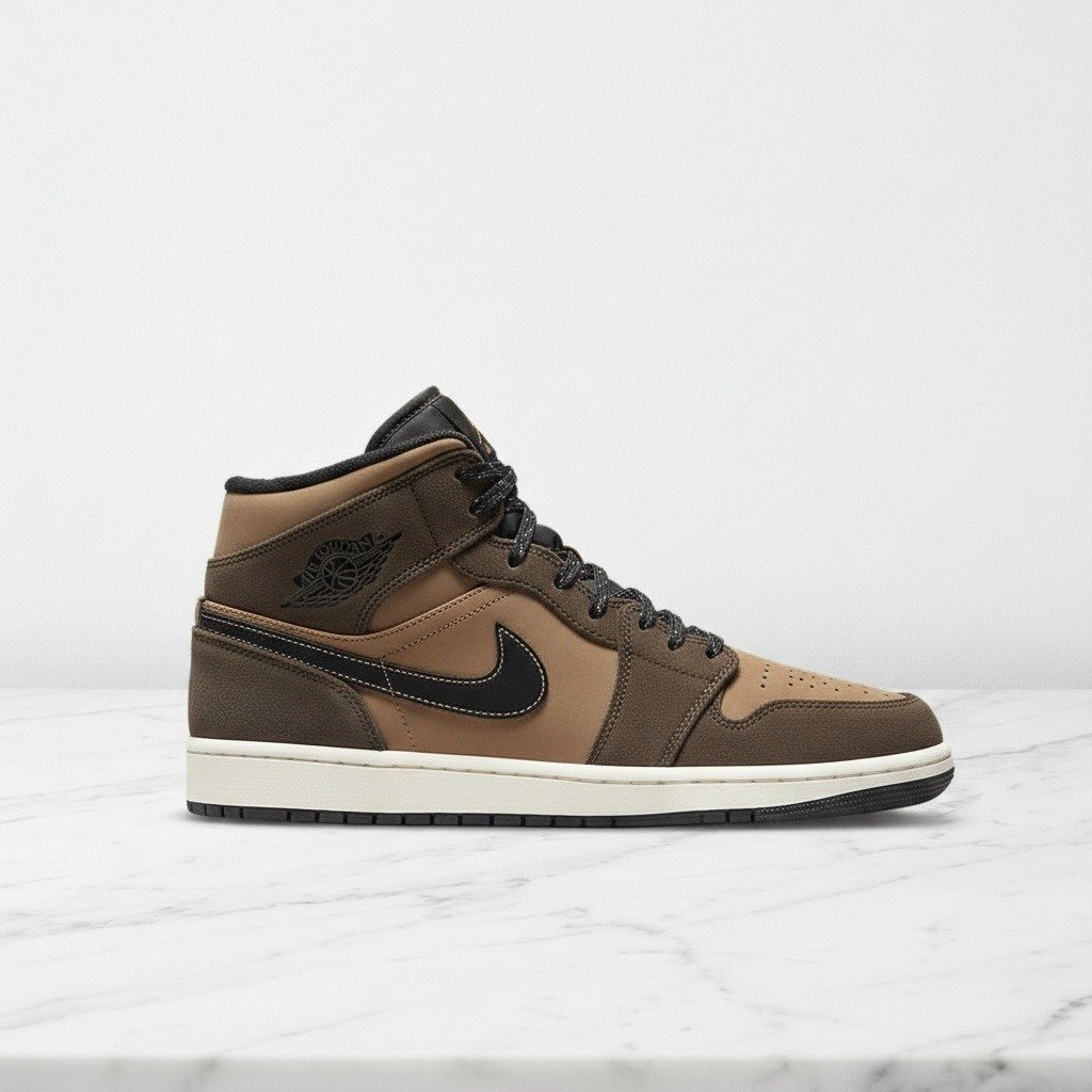 Buty sneakersy Air Jordan 1 Mid SE Dark Chocolate dla niego i dla niej, wygodne na co dzień, brązowo-czarne DC7294-200