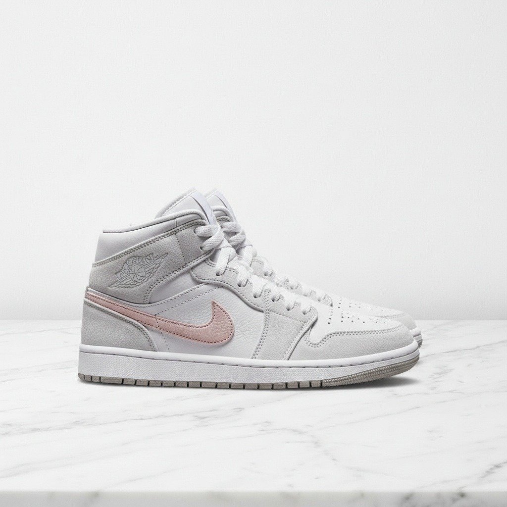 Buty Air Jordan 1 Mid SE Light Iron Ore na co dzień, wygodne sneakersy damskie, szaro-biały, DN4045-001