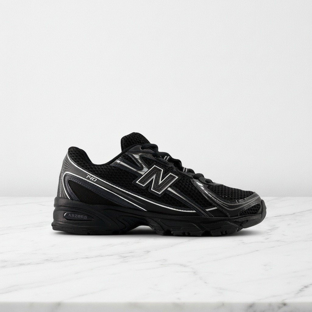 New Balance 740v2 Black Silver Metallic – wygodne sneakersy unisex na co dzień, siatkowa cholewka, miękka amortyzacja U740BM2
