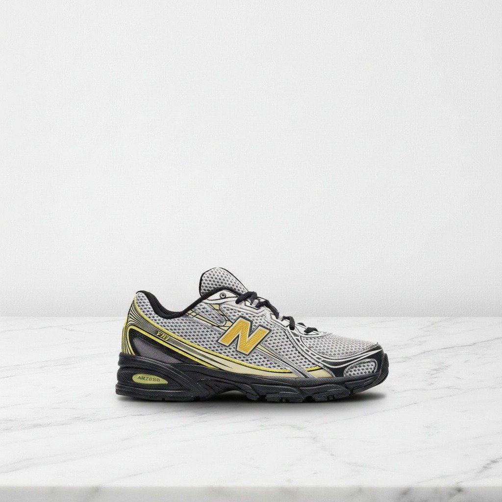 New Balance 740v2 Grey Yellow Black wygodne sneakersy unisex na co dzień, siatkowa cholewka, miękka amortyzacja Abzorb U740FR2